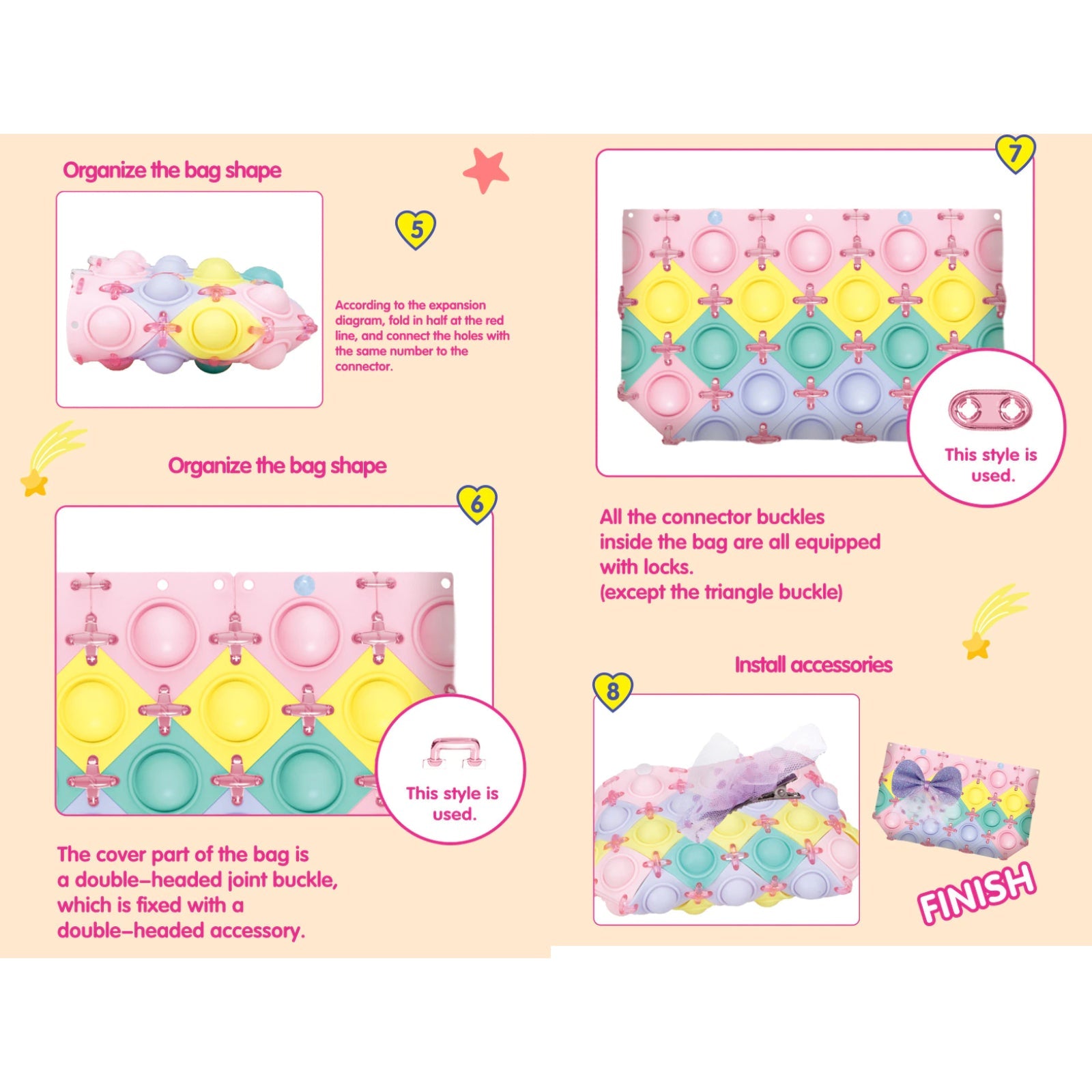 15CM DIY Fidget Bag Fidget Toy Sensory Educational Kids Toy Girls Bag - Homeware Discounts