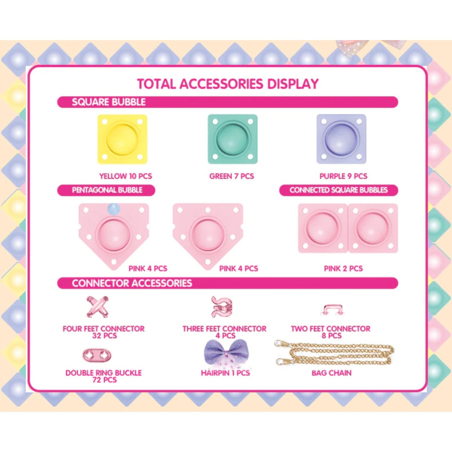 15CM DIY Fidget Bag Fidget Toy Sensory Educational Kids Toy Girls Bag - Homeware Discounts