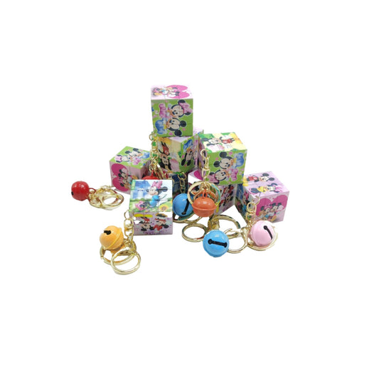 4pcs Mickey Mouse Minnie Mouse Rubiks cube toy keychain cube key ring chain - Homeware Discounts