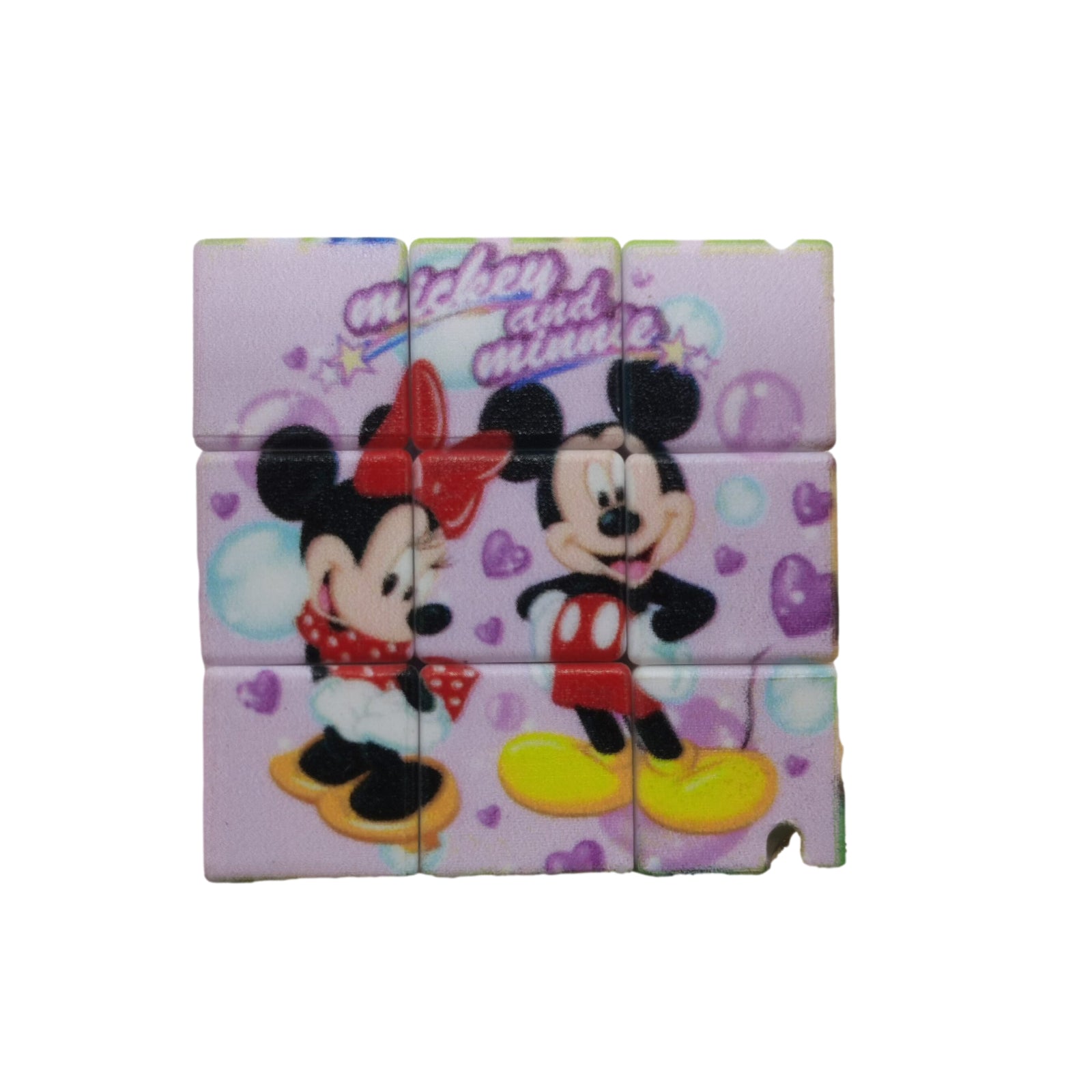 4pcs Mickey Mouse Minnie Mouse Rubiks cube toy keychain cube key ring chain - Homeware Discounts