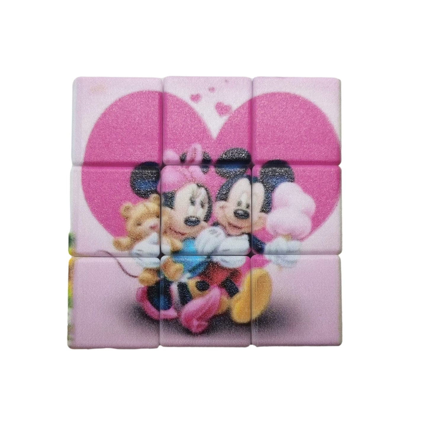 4pcs Mickey Mouse Minnie Mouse Rubiks cube toy keychain cube key ring chain - Homeware Discounts