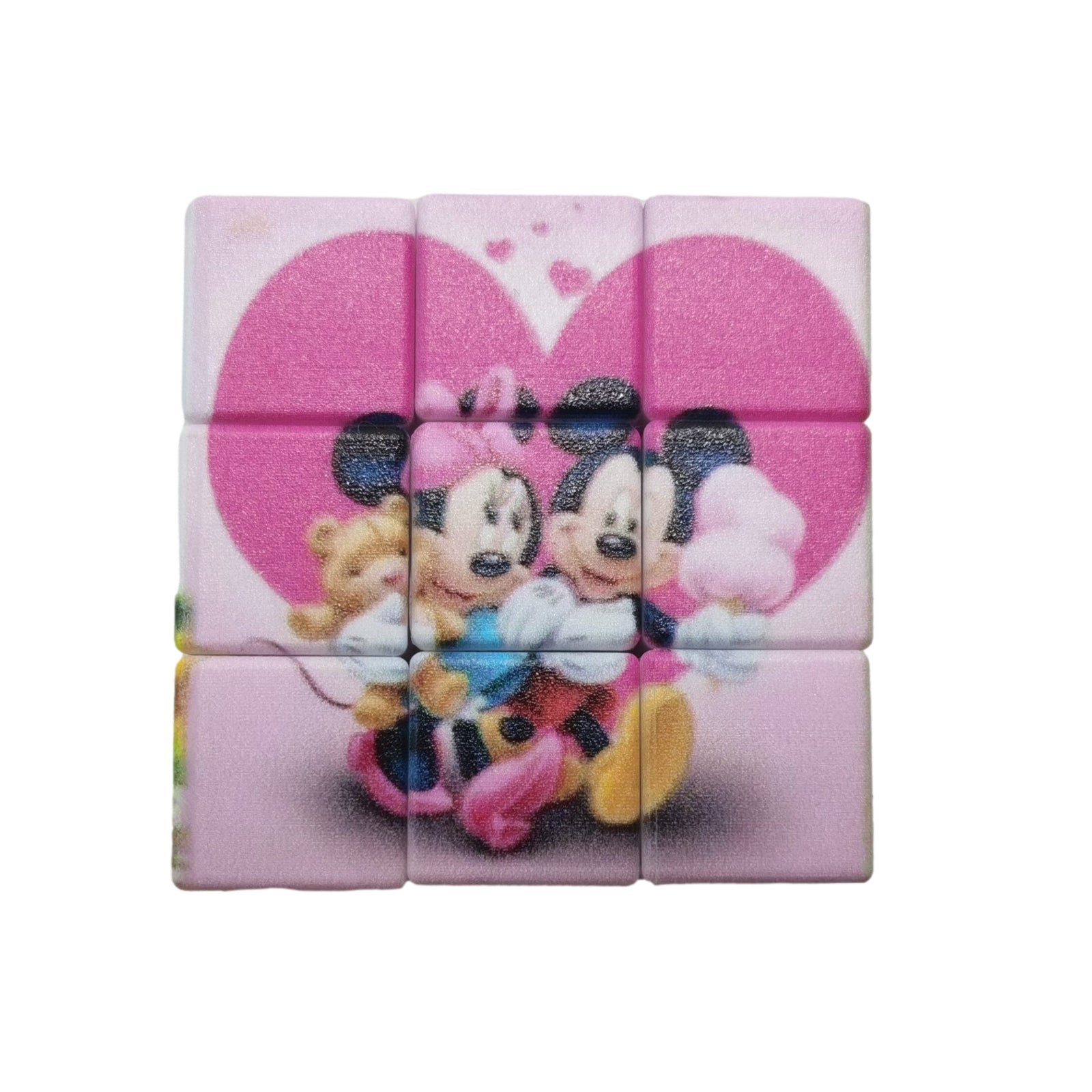 4pcs Mickey Mouse Minnie Mouse Rubiks cube toy keychain cube key ring chain - Homeware Discounts