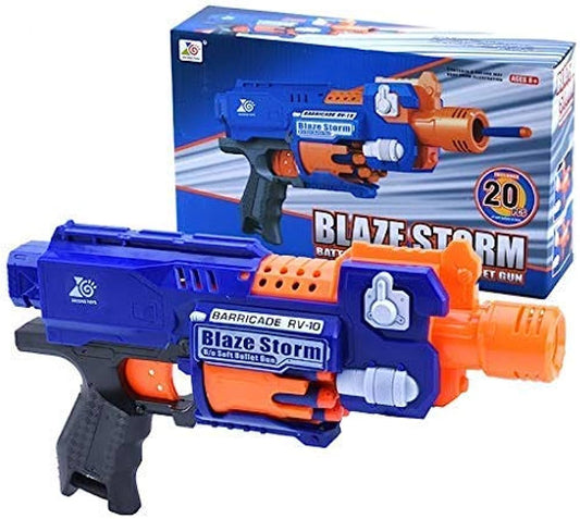 Blaze Storm Foam Bullet Blaster Manual Toy Gun Dual Gun Set 20 Safe Soft Foam Bullets - Homeware Discounts