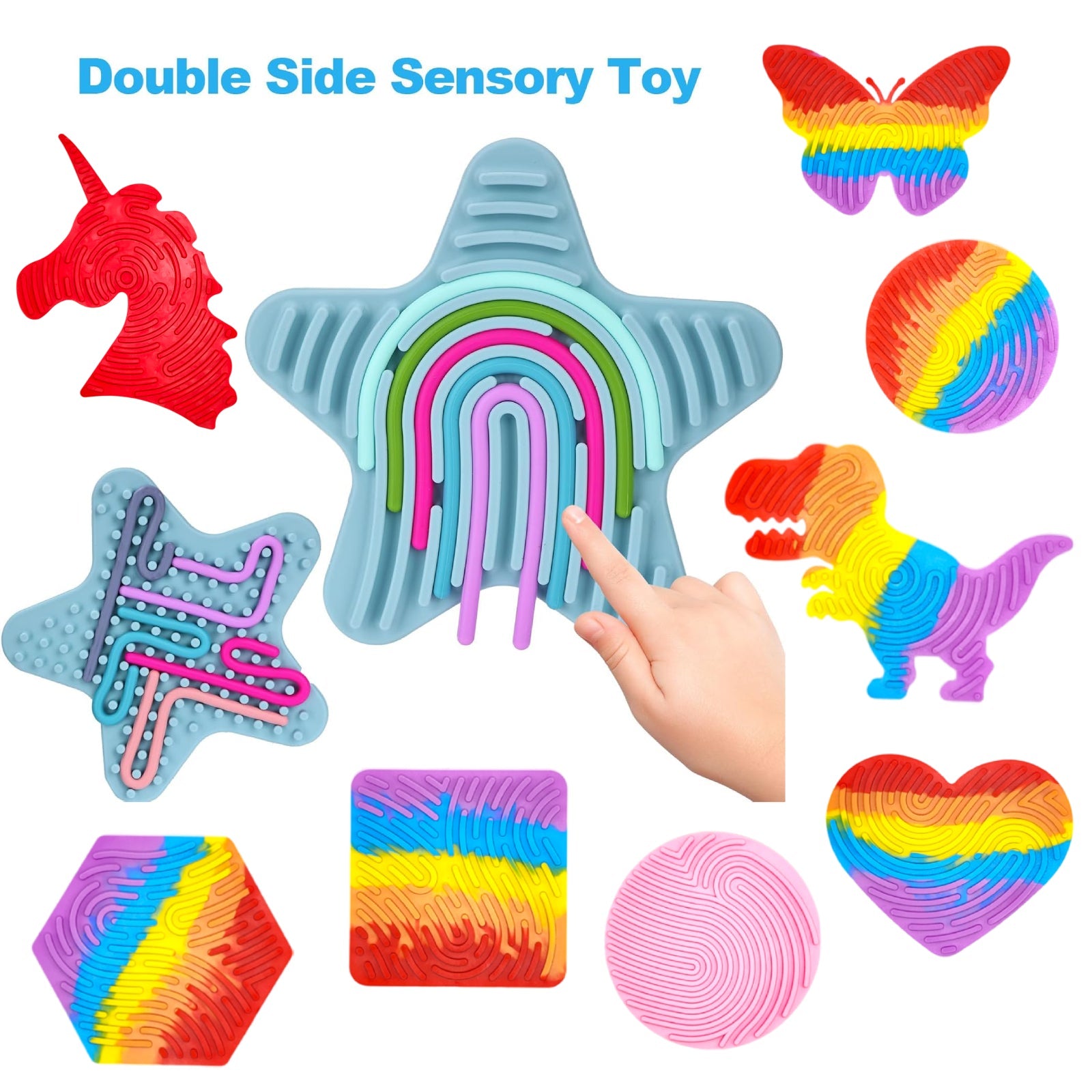 Sensory Activity Board Silicone Twist Board Anxiety Stress Relief Toy - Homeware Discounts