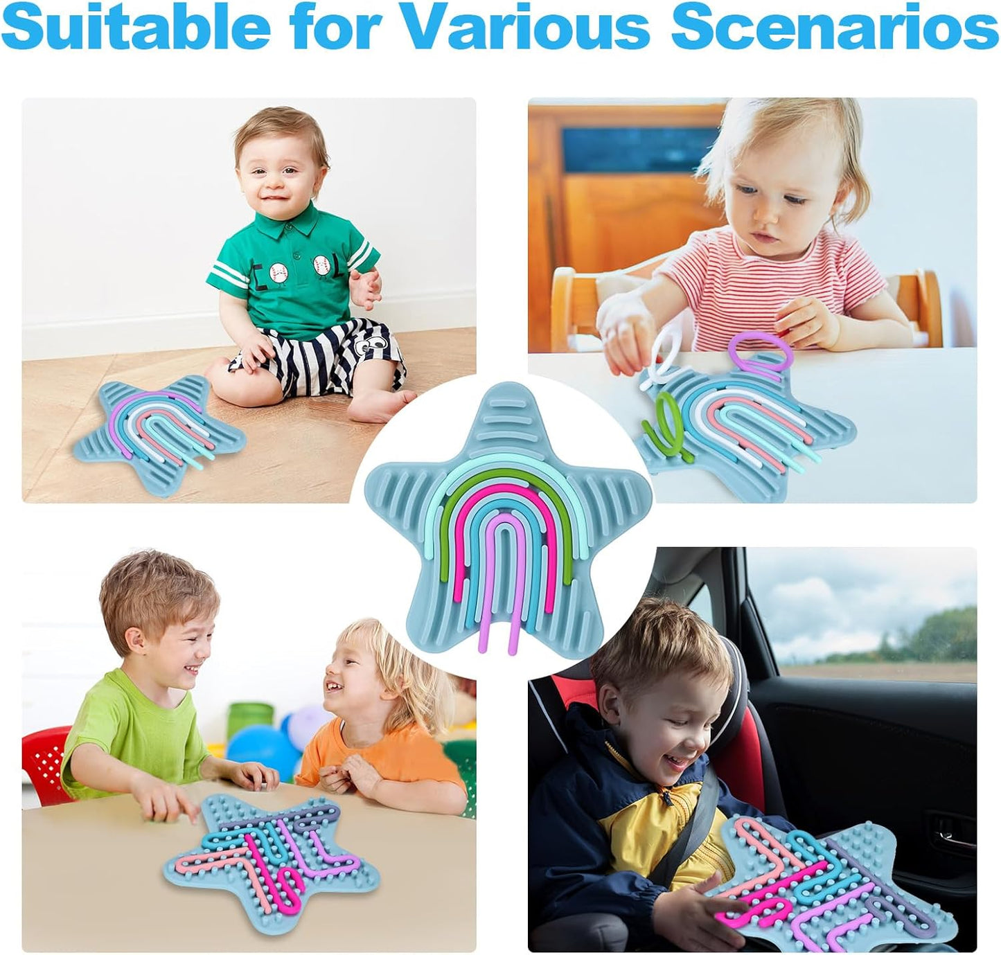 Sensory Activity Board Silicone Twist Board Anxiety Stress Relief Toy - Homeware Discounts