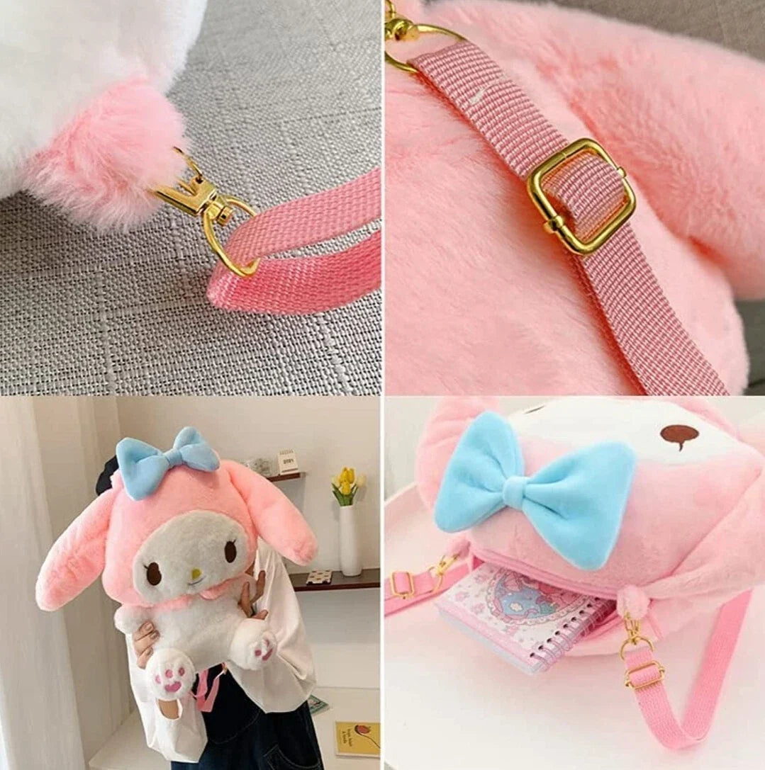 30cm My Melody Plush Backpack Kawaii Plush Messenger Bag Birthday Gift For Kids Girls - My Store