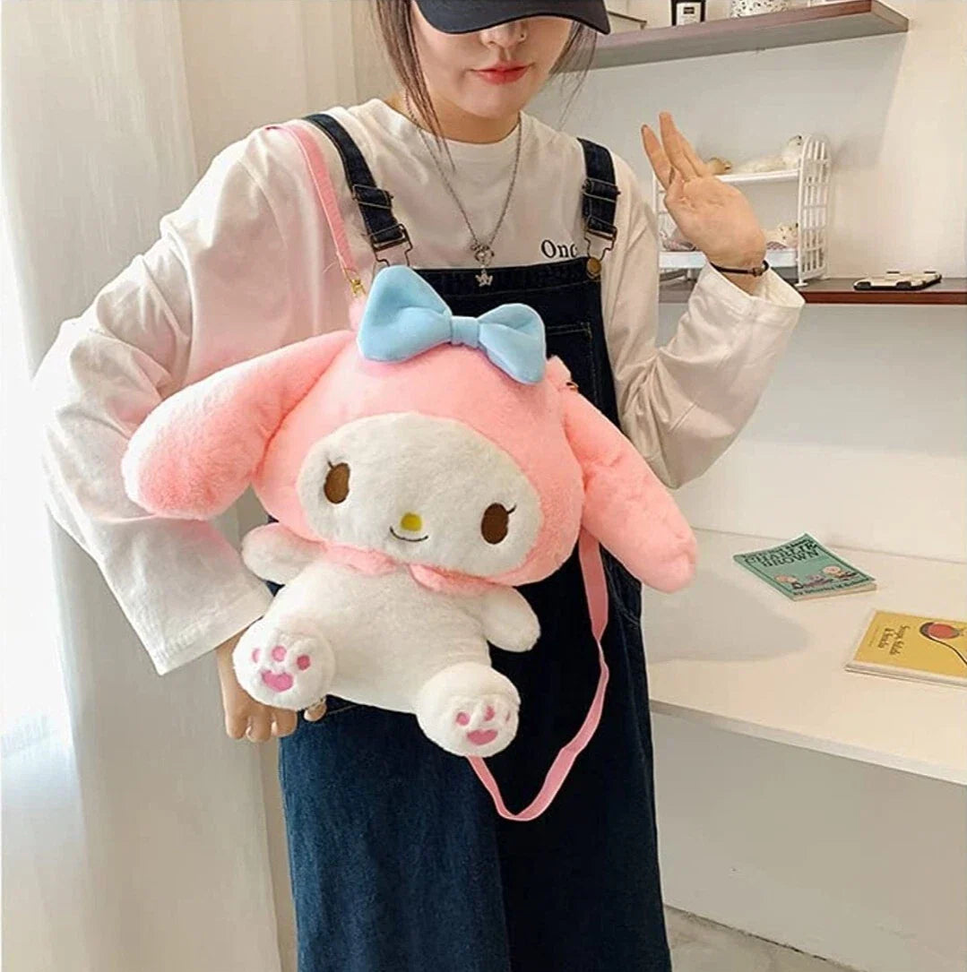 30cm My Melody Plush Backpack Kawaii Plush Messenger Bag Birthday Gift For Kids Girls - My Store