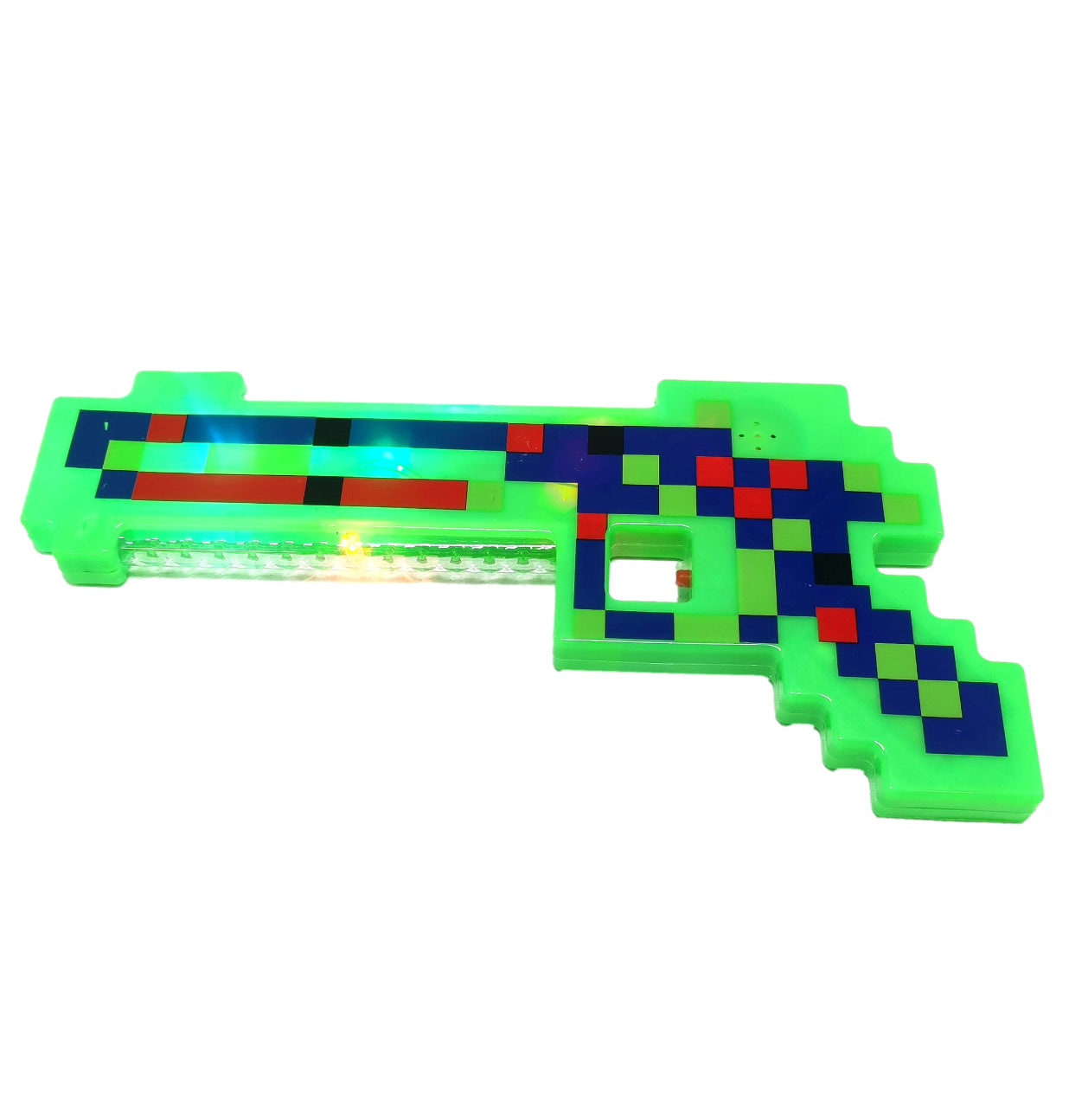 30cm Light up toy Gun Plastic Toy Shooter Pixel Pistol sound - Homeware Discounts