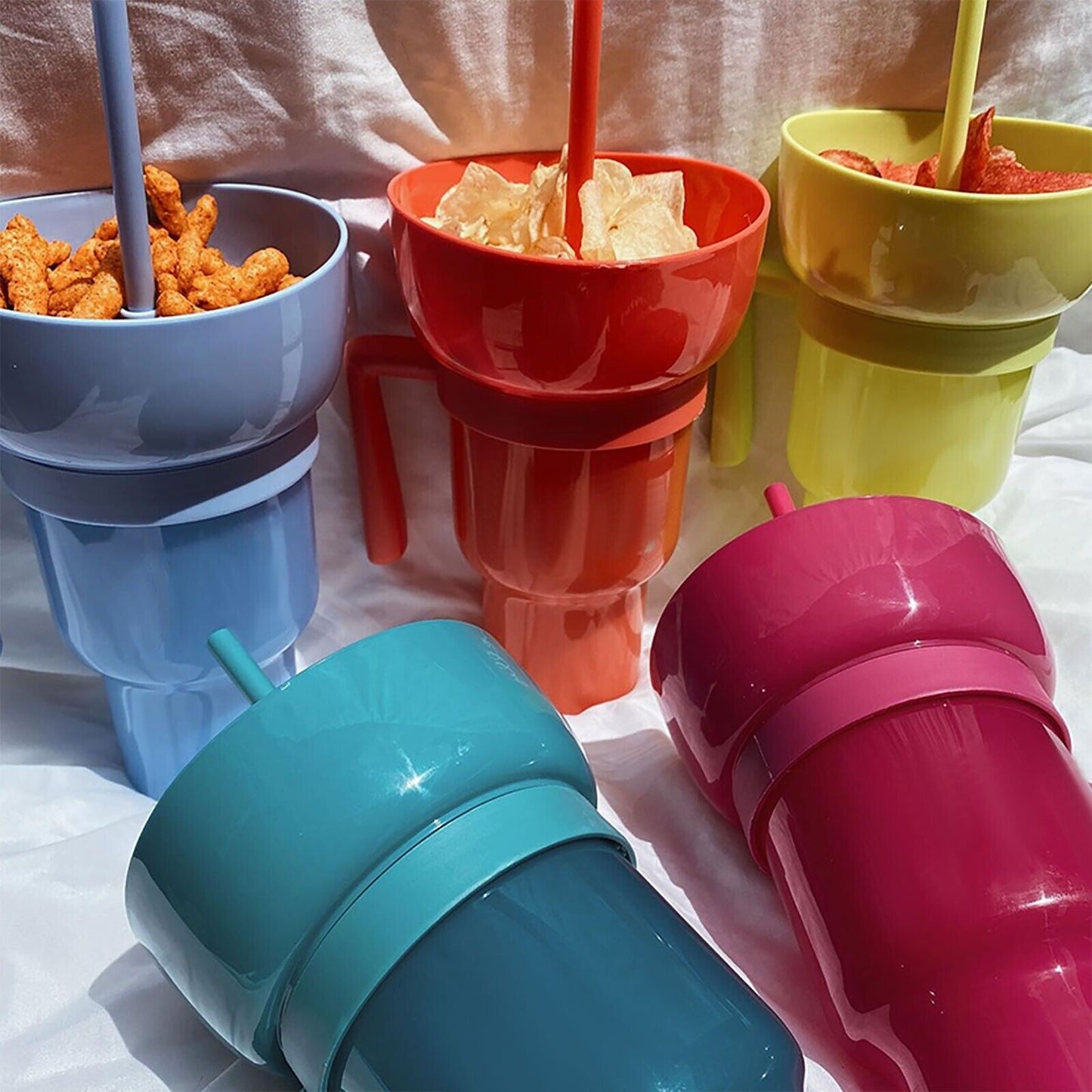 1L 32oz Reusable Cup Color Changing Stadium Tumbler Snack Bowl Cup Multifunctional Cup - Homeware Discounts