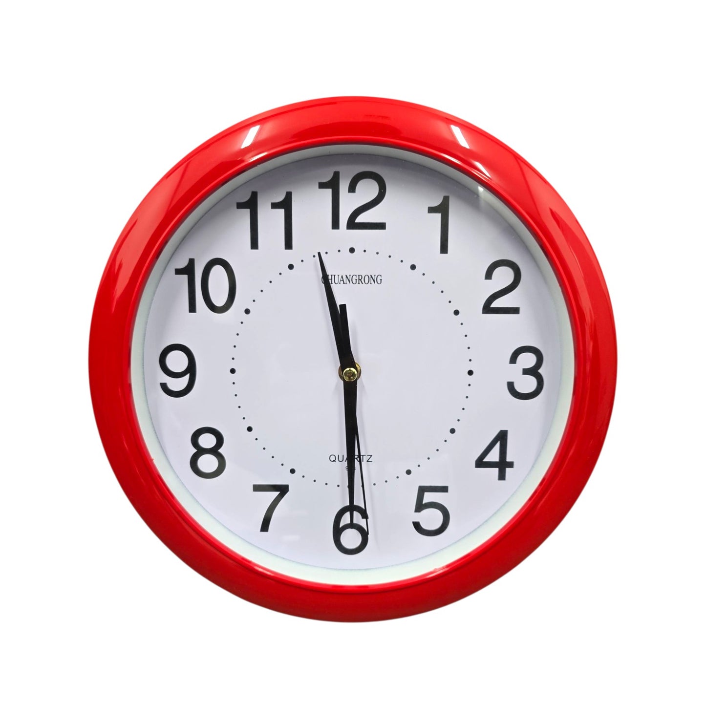 Concise Silent Non-Ticking Wall Clock Quartz- Red 30cm - My Store