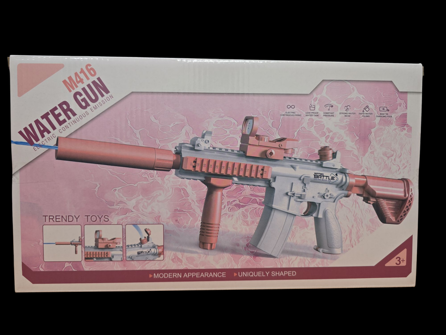 Rechargable 62cm High-Pressure Electric Water Gun Automatic & Battery Powered Water Blaster 180CC Large Water Storage Water Pistol toy - Homeware Discounts