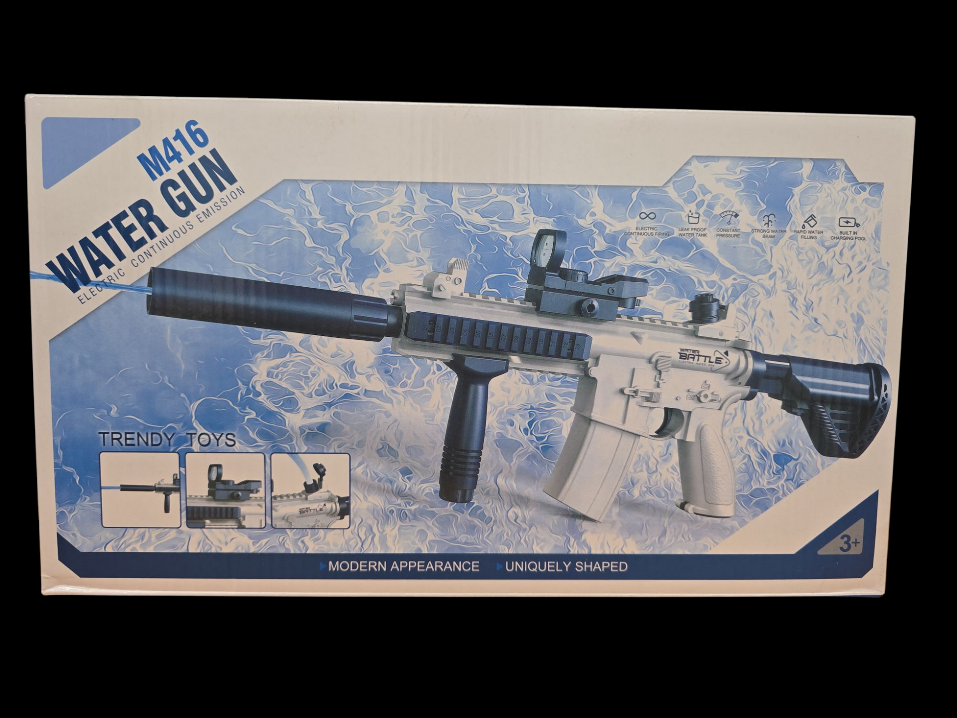 Rechargable 62cm High-Pressure Electric Water Gun Automatic & Battery Powered Water Blaster 180CC Large Water Storage Water Pistol toy - Homeware Discounts