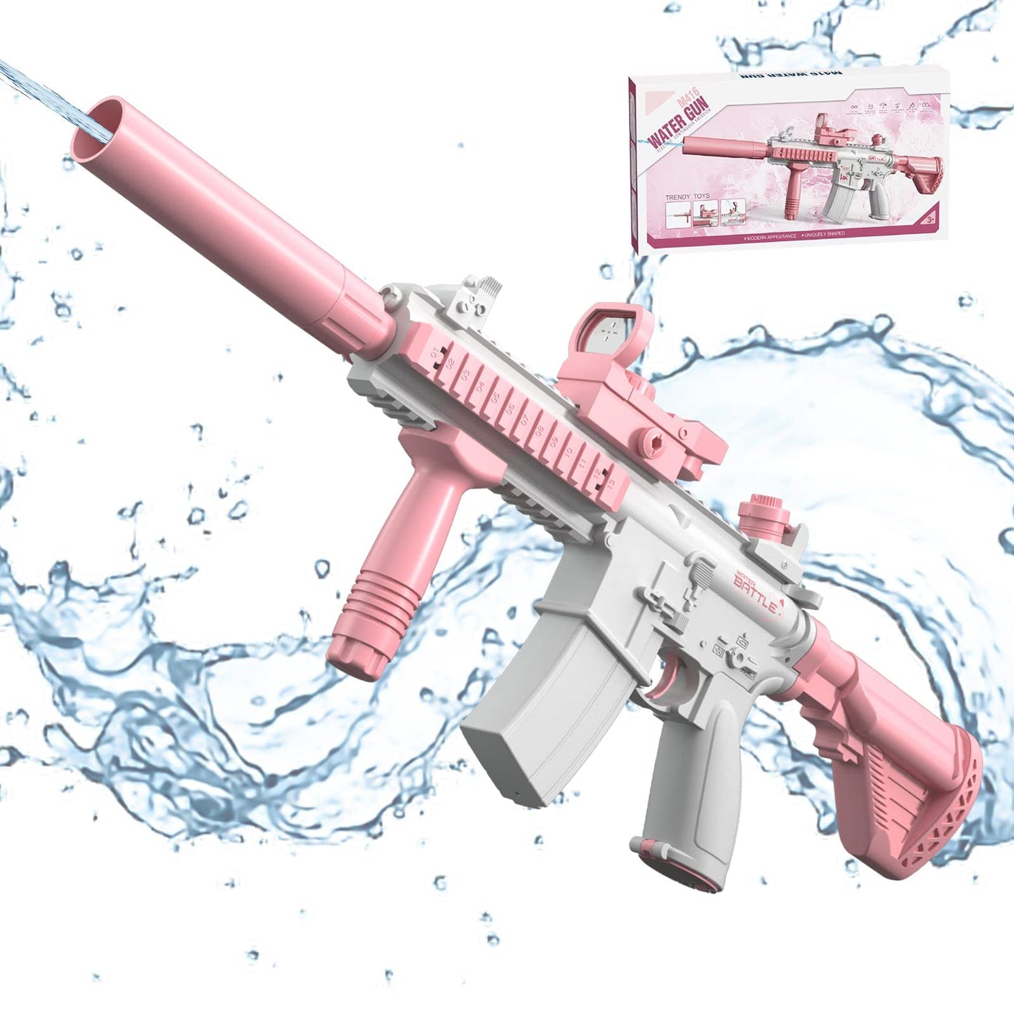 Rechargable 62cm High-Pressure Electric Water Gun Automatic & Battery Powered Water Blaster 180CC Large Water Storage Water Pistol toy - Homeware Discounts