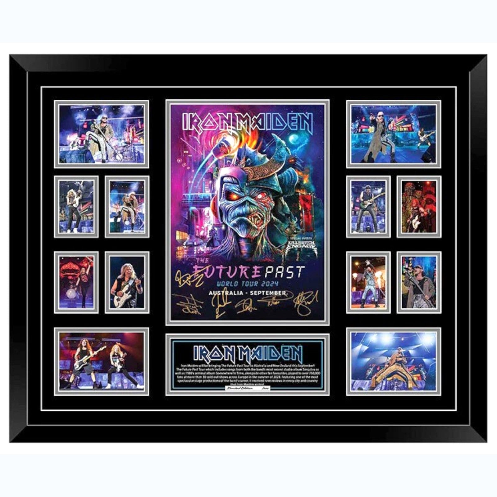 Iron Maiden Future Past World Tour Australia 2024 Signed Limited Photo Memorabilia Frame - My Store