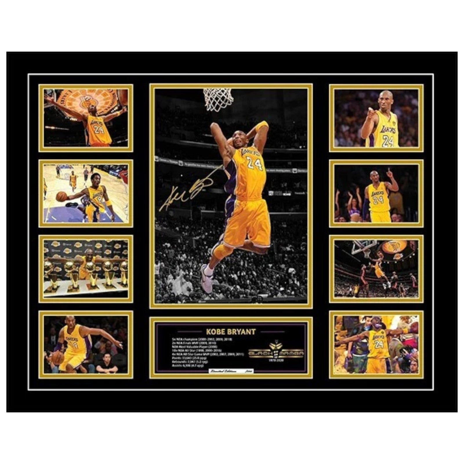 Kobe Bryant 1978-2020 Tribute LA Lakers Signed Limited Photo Memorabilia Frame - My Store