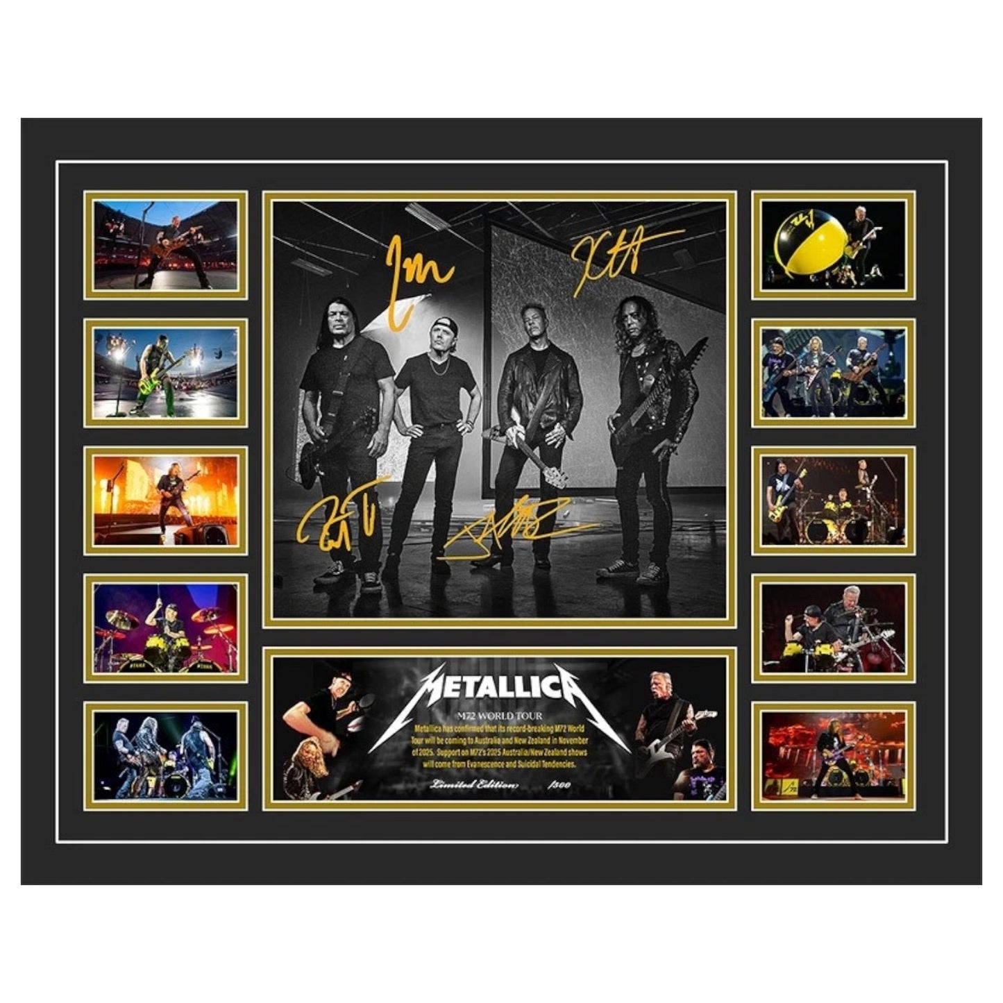 Metallica M72 Tour Australia 2025 Signed Limited Photo Memorabilia Frame - My Store