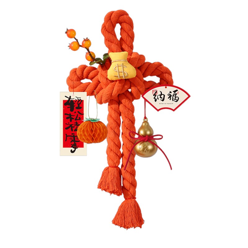 Lunar New Year Chinese Knot- ORANGE 20x30cm, Handmade Wall Ornaments - My Store
