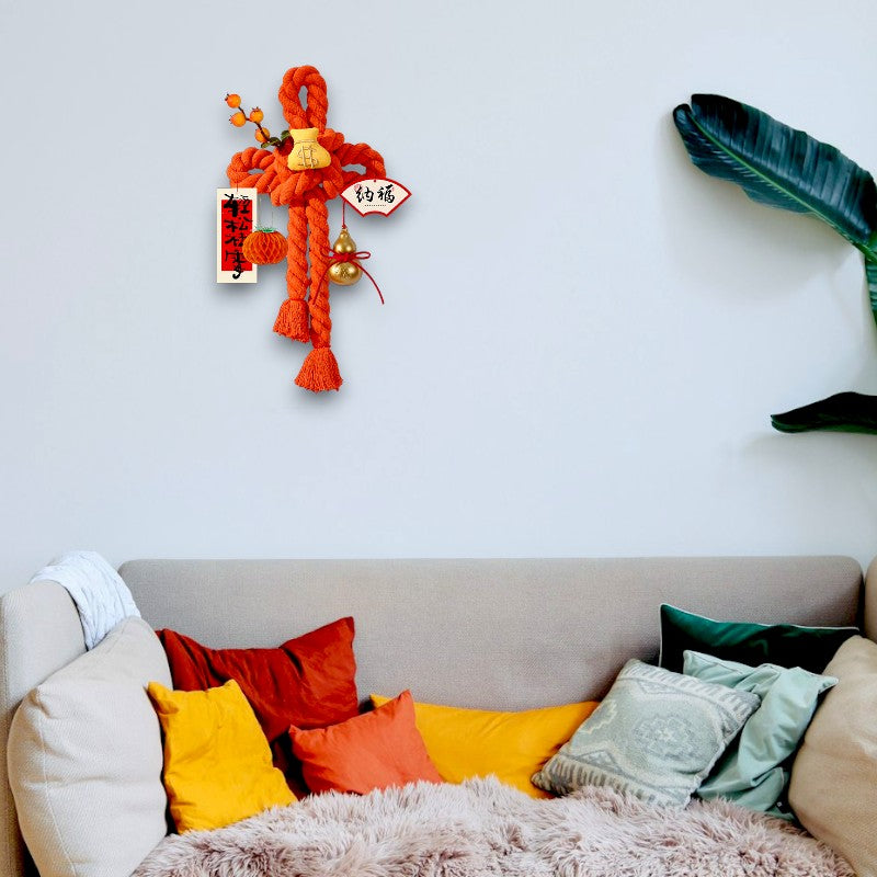 Lunar New Year Chinese Knot- ORANGE 20x30cm, Handmade Wall Ornaments - My Store