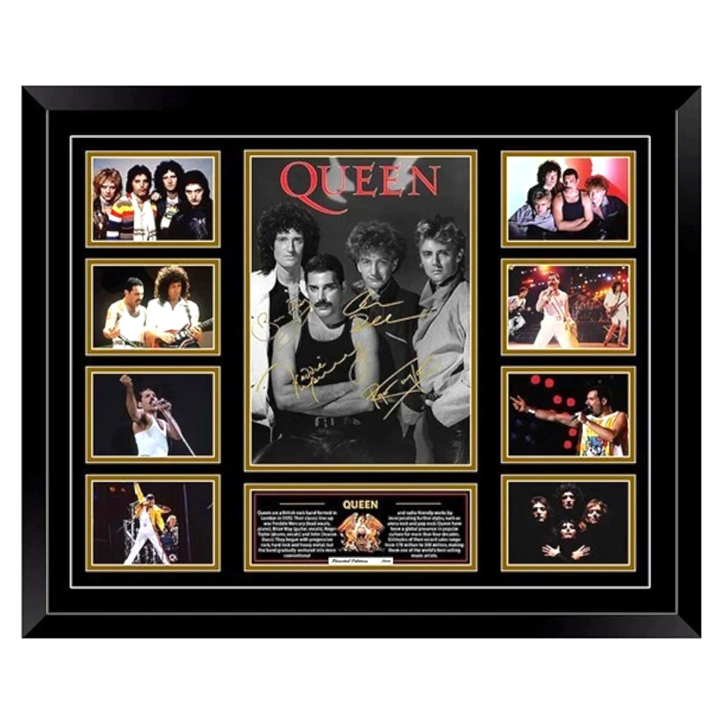 QUEEN Frame BOHEMIAN RHAPSODY FREDDIE MERCURY 56CM x 46CM Wooden Frame MEMORABILIA - My Store