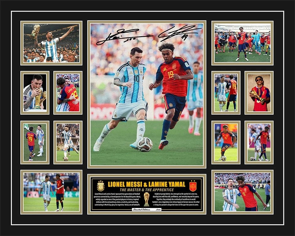LIONEL MESSI & LAMINE YAMAL WORLD CUP 2026 Limited Photo Memorabilia Frame - Homeware Hobbies