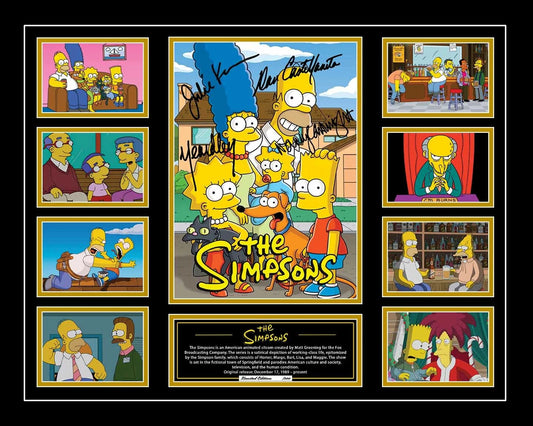 THE SIMPSONS CAST HOMER BART LISA Signed Limited Photo Memorabilia Wooden Frame - My Store