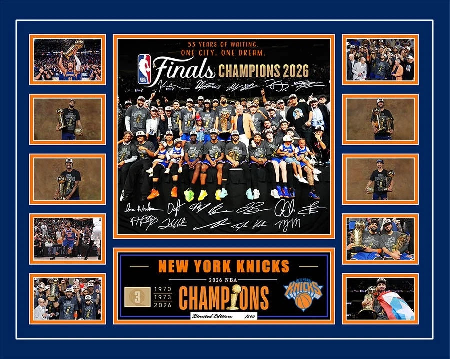 NEW YORK KNICKS 2026 NBA CHAMPIONS JALEN BRUNSON Signed Limited Photo Memorabilia Frame