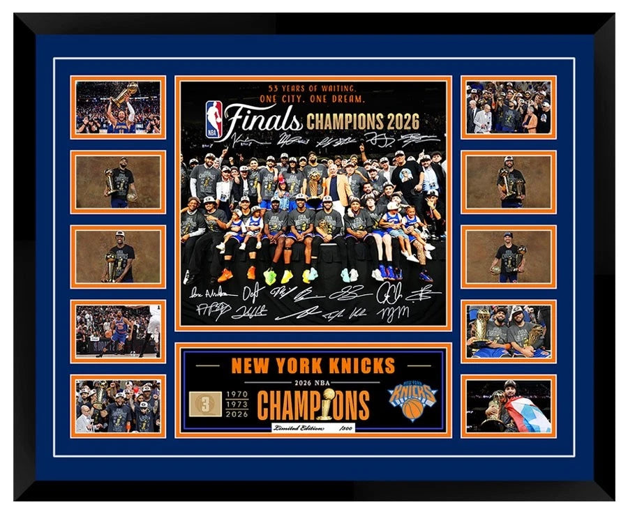 NEW YORK KNICKS 2026 NBA CHAMPIONS JALEN BRUNSON Signed Limited Photo Memorabilia Frame