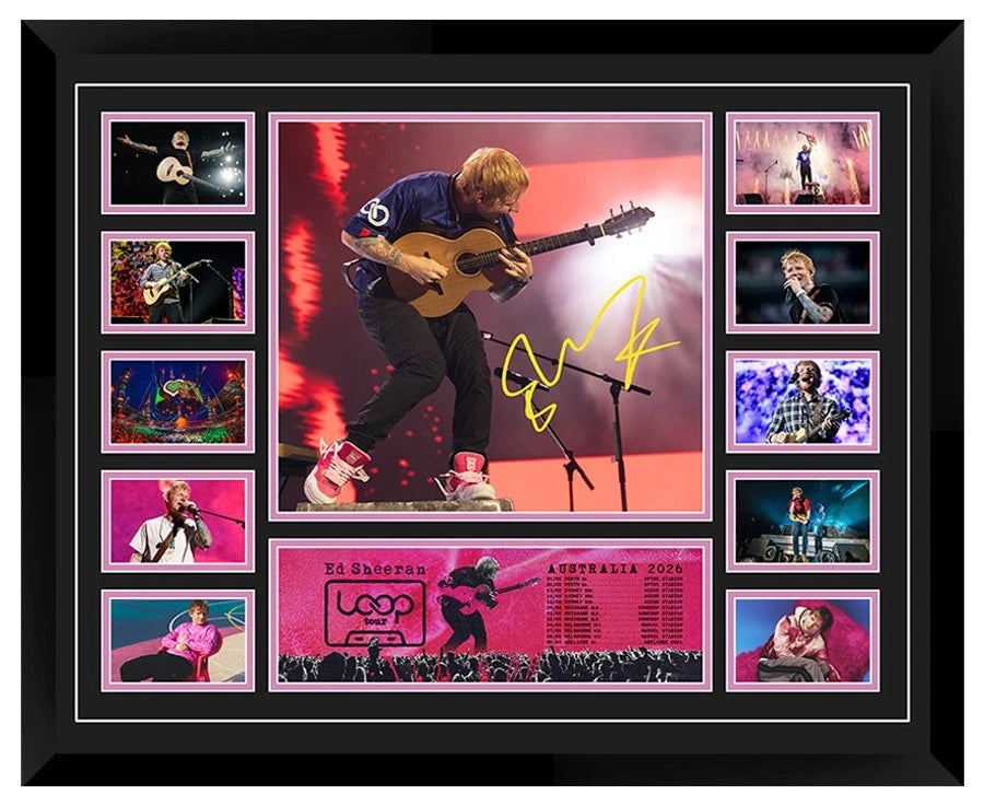ED SHEERAN THE LOOP Australia Tour 2026 Signed Limited Photo Memorabilia Frame