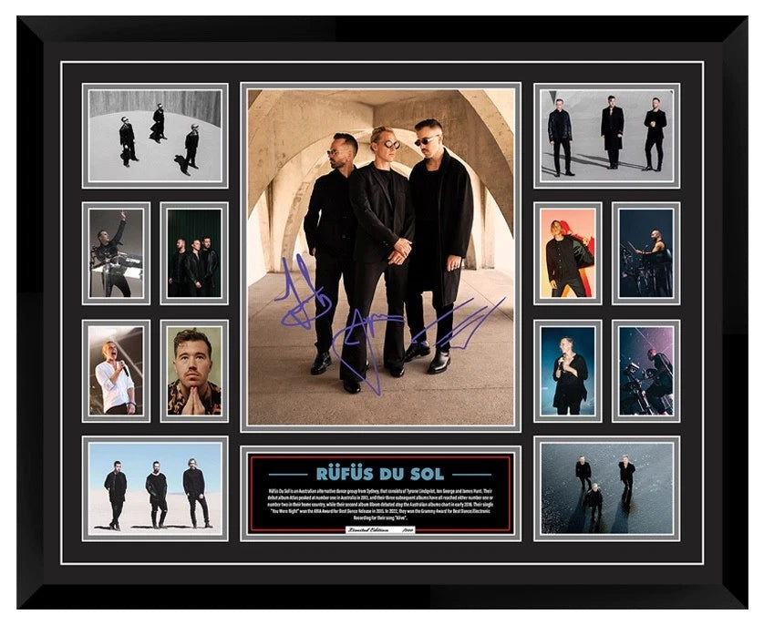 RUFUS DU SOL INHALE EXHALE Australia Tour 2025 Signed Limited Photo Memorabilia Frame
