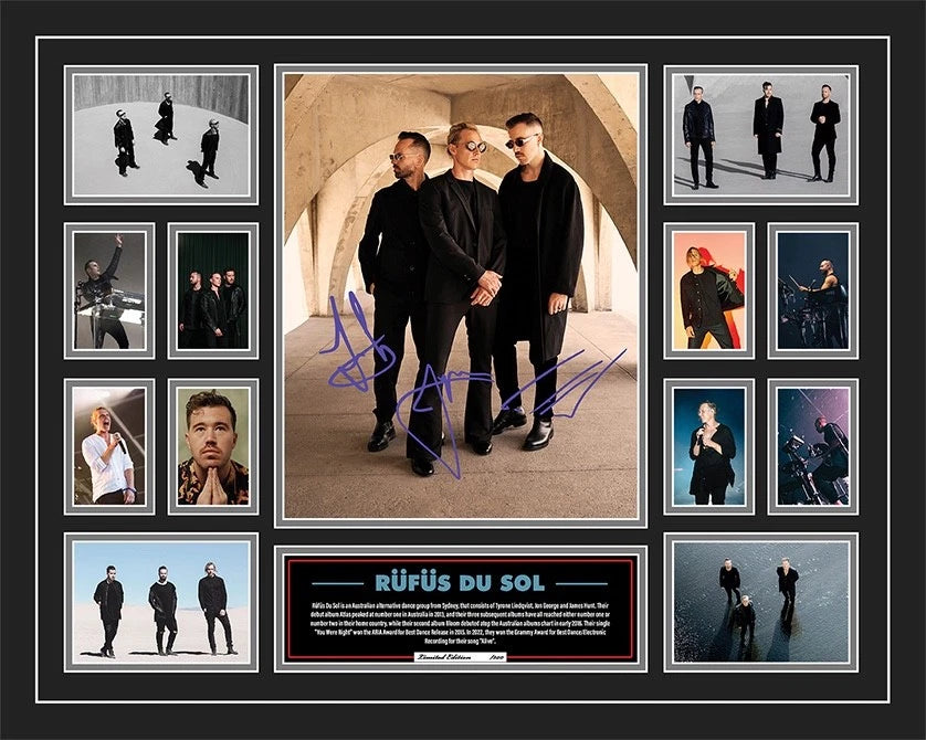 RUFUS DU SOL INHALE EXHALE Australia Tour 2025 Signed Limited Photo Memorabilia Frame