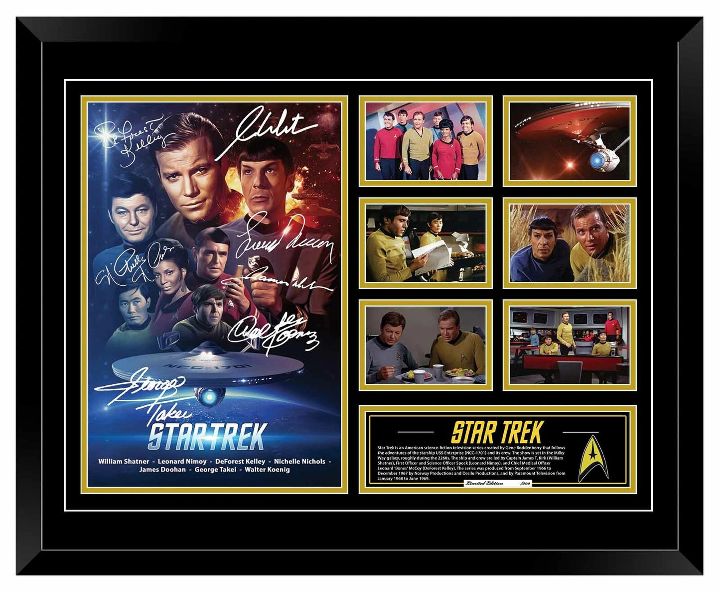 STAR TREK ORIGINAL SERIES 1966 WILLIAM SHATNER Signed Limited Photo Memorabilia Frame
