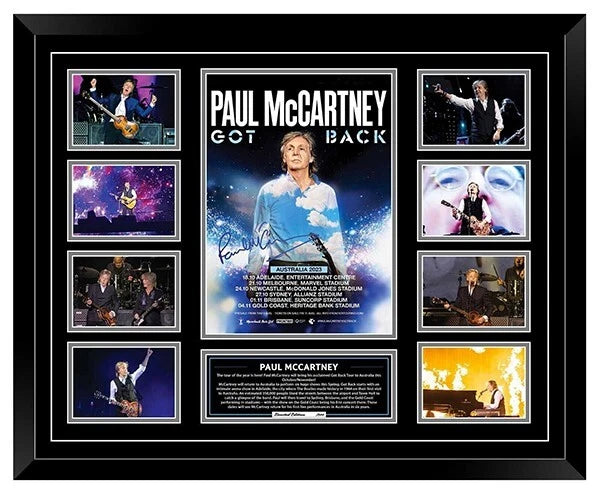 PAUL MCCARTNEY GOT BACK TOUR Australia Tour 2023 Signed Limited Photo Memorabilia Frame