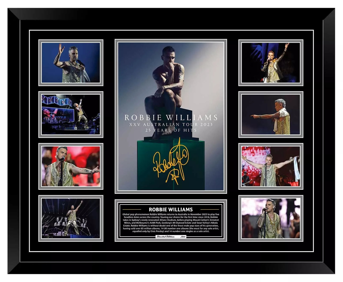 ROBBIE WILLIAMS XXV Australia Tour 2023 Signed Limited Photo Memorabilia Frame