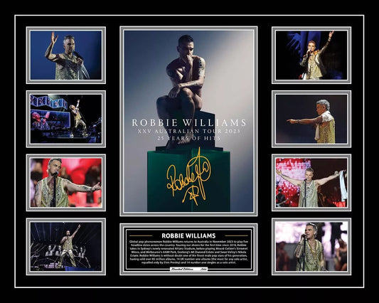 ROBBIE WILLIAMS XXV Australia Tour 2023 Signed Limited Photo Memorabilia Frame