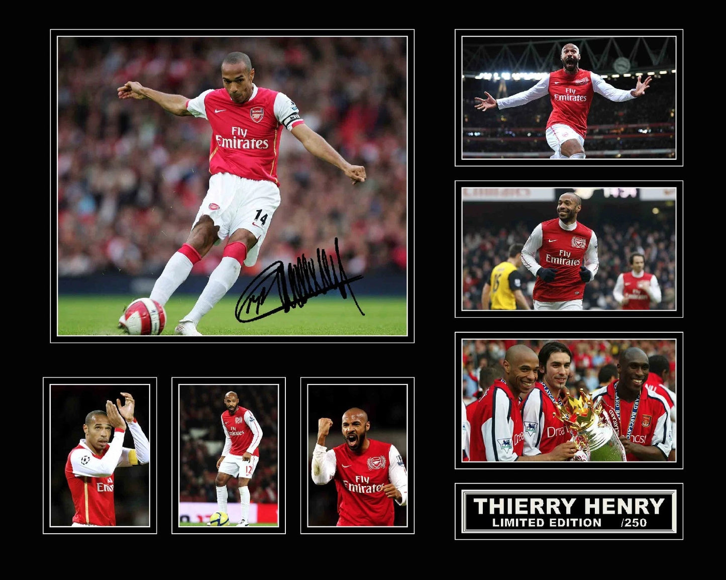 THIERRY HENRY ARSENAL FC Signed Limited Photo Memorabilia Frame