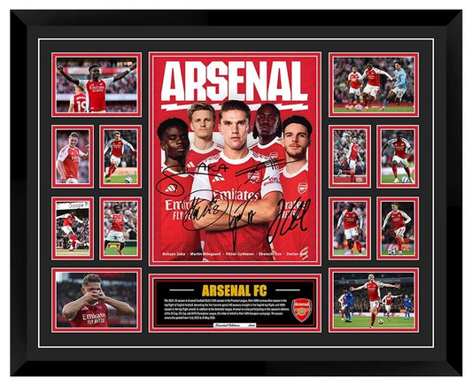 ARSENAL FC 2025/26 BUKAYO SAKA EBERICHI EZE Signed Limited Photo Memorabilia Frame