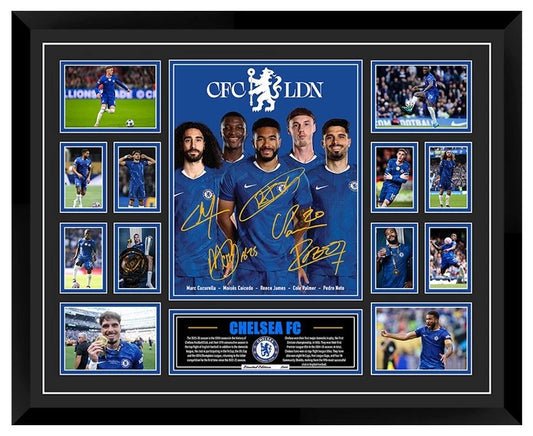 CHELSEA FC 2025/26 COLE PALMER REECE JAMES Signed Limited Photo Memorabilia Frame