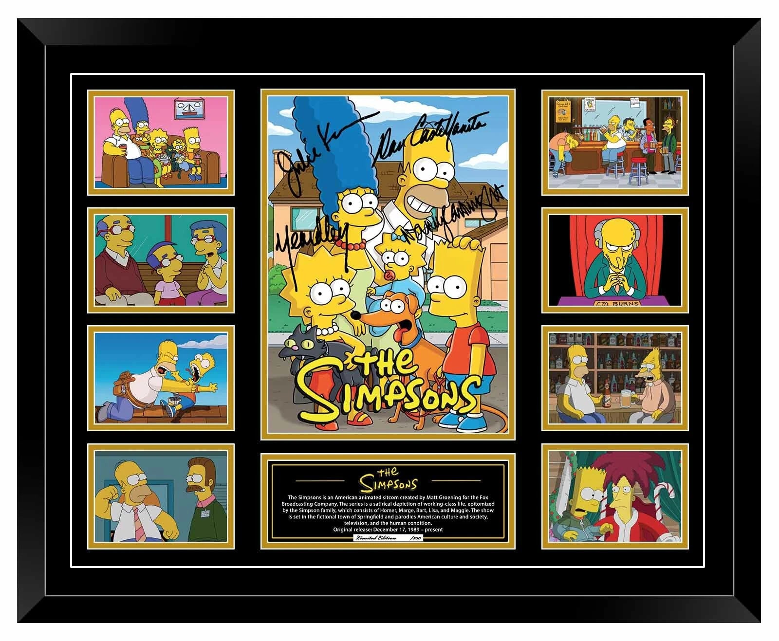THE SIMPSONS CAST HOMER BART LISA Signed Limited Photo Memorabilia Wooden Frame - My Store