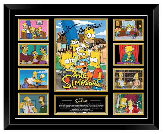 THE SIMPSONS CAST HOMER BART LISA Signed Limited Photo Memorabilia Wooden Frame - My Store