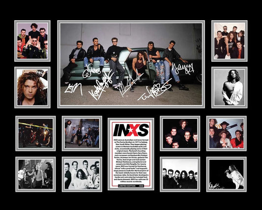 INXS MICHAEL HUTCHENCE FARRISS Signed Limited Photo Memorabilia Frame