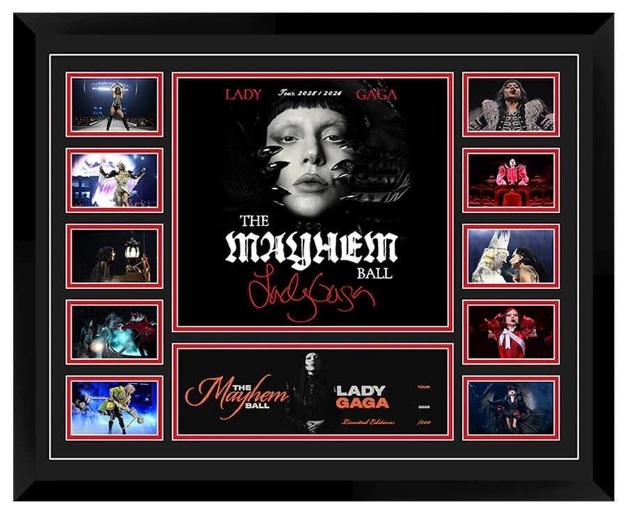 LADY GAGA THE MAYHEM BALL Australia Tour 2025 Signed Limited Photo Memorabilia Frame