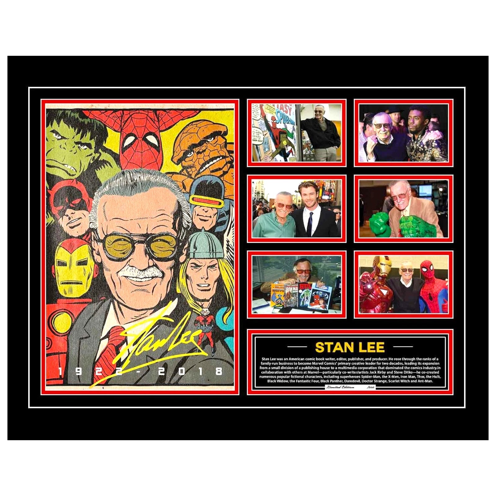STAN LEE TRIBUTE HULK THOR SPIDER MAN MARVEL Signed Limited Photo Memorabilia Frame - My Store