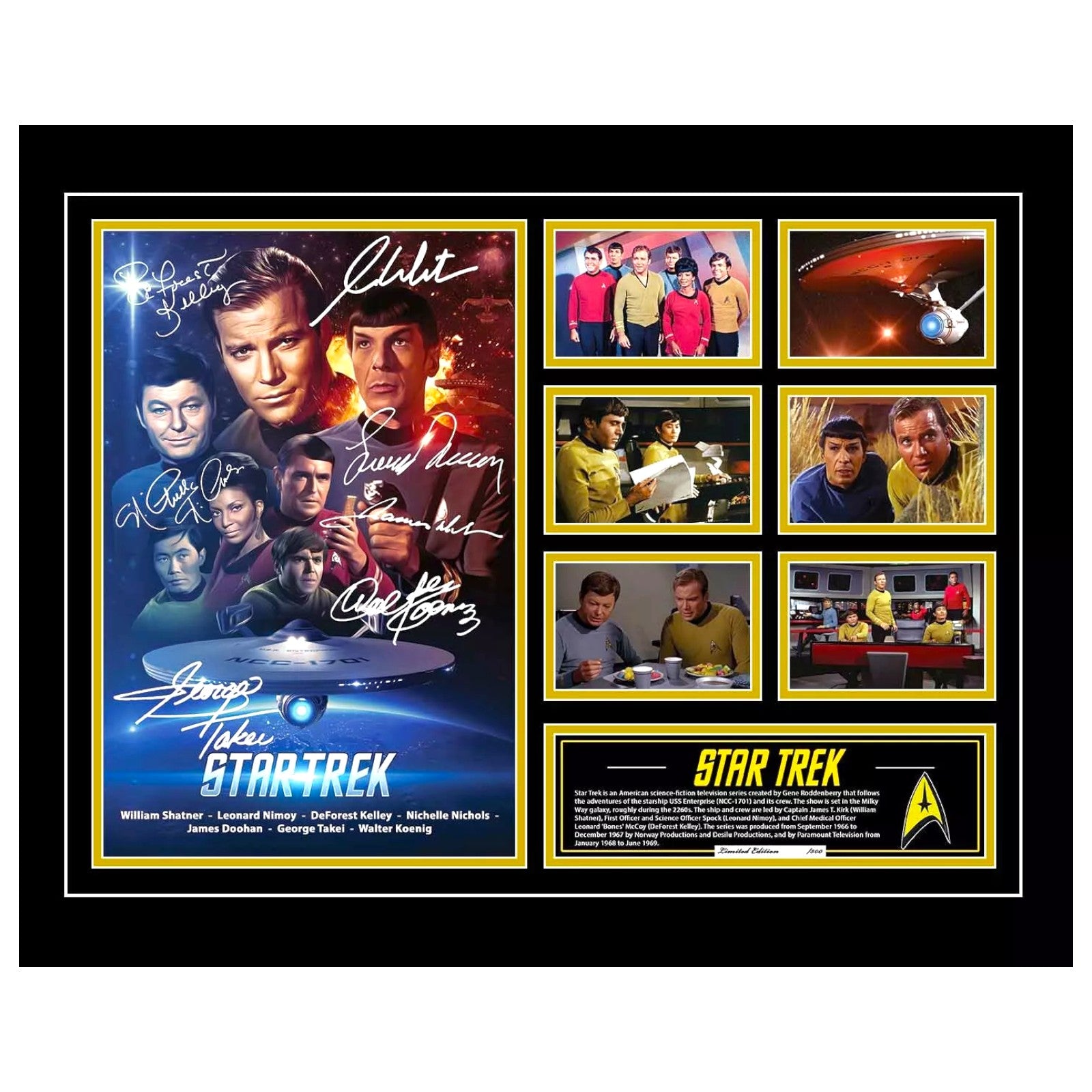 STAR TREK ORIGINAL SERIES 1966 WILLIAM SHATNER Signed Limited Photo Memorabilia Frame - My Store